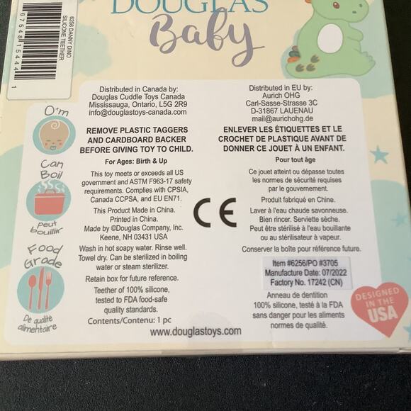 Douglas Baby Danny Dino Teether 0+ BPA FREE 100% Silicone - NWT - Picture 4 of 5